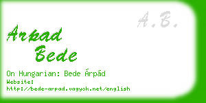 arpad bede business card