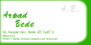 arpad bede business card